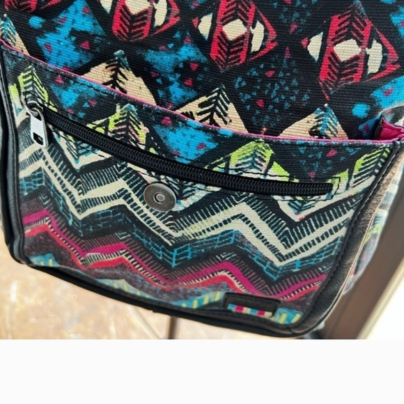 The Sak Colorful Aztec Print Women's Backpack / Crossbody Bag - Picture 7 of 8